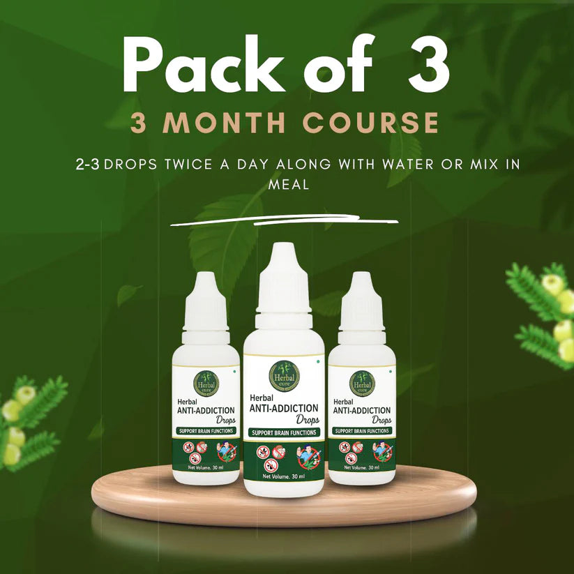 Anti Addiction Drops (Pack Of 3) -Alcohol, Smoking, Gutka and Drug Addiction